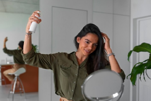 revitalizar el pelo despues del verano- chica aplicando producto a su cabello