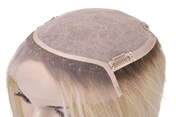 Prótesis capilar - Base de Silk Lace con malla beige y elementos laterales para mejorar la voluminosidad del cabello