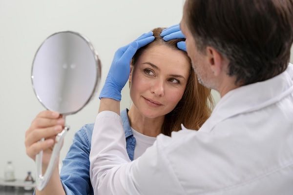 dermatólogo en el injerto capilar