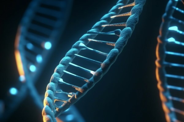 Tricorrexis nudosa - representación 3D de una cadena de ADN humano