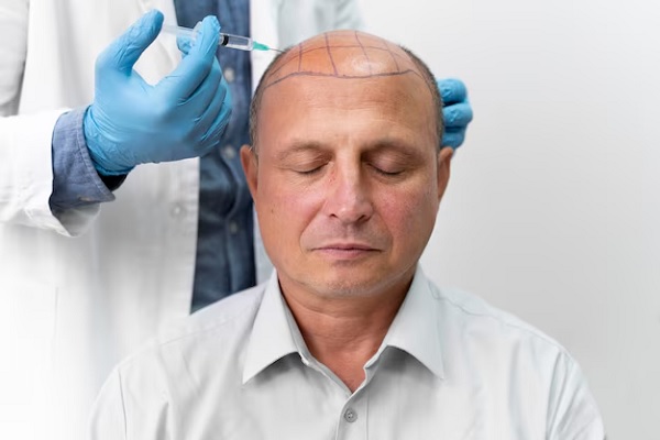 Trasplante capilar precio - Hombre con pérdida de cabello recibiendo un tratamiento de implante capilar precio accesible en CDMX