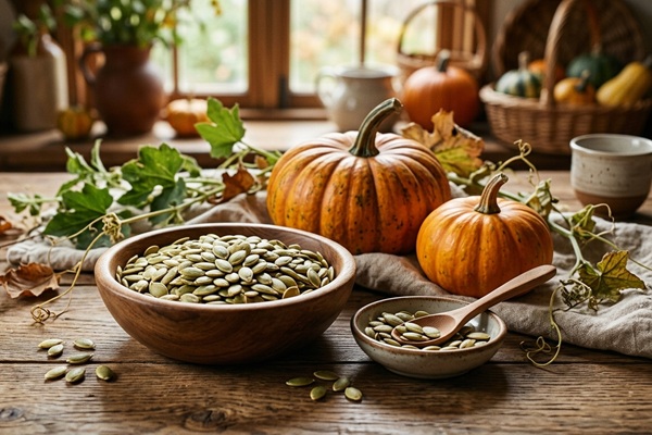 Semillas de calabaza - Envase con pepitas de calabaza que fortalecen el cabello y bloquean la dihidrotestosterona